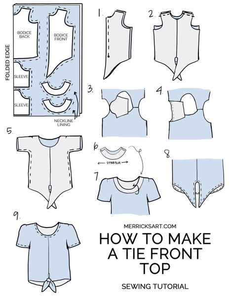 23+ Beautiful Picture of Tie Sewing Pattern Tie Sewing Pattern How To Make A Tie Front Top Sewing Tutorial  #TrendySewingPatterns Tie Front Top Pattern, How To Make A Tie, Make A Tie, Trendy Sewing Patterns, Crop Top Pattern, Tie Front Top, Front Tie Shirt, Top Sewing Pattern, Old T Shirts