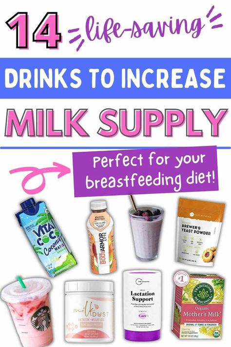 A list of the beast drinks for milk supply to add to your breastfeeding diet. Including coconut milk, body armor, starbucks pink drink, various smoothies, etc. All with recipes if you want to make them at home by yourself. #breastfeeding #milksupply Drinks That Help Milk Supply, Drinks To Increase Milk Supply, Drinks That Boost Milk Supply, Drink To Increase Milk Supply, Milk Supply Drink, Breastfeeding Smoothie Milk Supply, Drinks For Milk Supply, Diy Body Armor Drink, Drinks To Boost Milk Supply