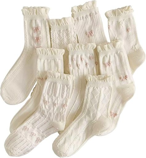 Amazon.com: Cute Floral Crew Socks for Women Teen Girls Flower Cottagecore Frilly Vintage Fancy Cotton Socks White Frilly Mary Jane Socks : Clothing, Shoes & Jewelry Cute Socks Aesthetic, Tulip Aesthetic, Flower Cottagecore, Aesthetic Socks, Pretty Socks, Socks Aesthetic, Kawaii Socks, Frilly Socks, Embroidered Socks