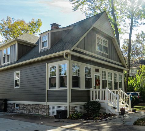 Monterey Taupe James Hardie Lap and Board & Batten Siding – Navajo Beige Trim, Straight Edge Shake – Kirkwood, MO James Hardie Monterey Taupe, Hardie Board Colors, Board And Batton Siding, Board Batten Siding, Hardie Board Siding, Hardie Board, James Hardie Siding, Beige Trim, Hardie Siding