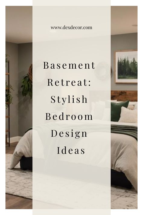 Basement Retreat: Stylish Bedroom Design Ideas on dexdecor.com Farmhouse Basement Bedroom, Basement Master Suite Bedrooms, Basement Bedroom Colors, Basement Bedroom Ideas On A Budget, Basement Bedroom Aesthetic, Finished Basement Bedroom Ideas, Cozy Basement Bedroom, Small Basement Bedroom Ideas, Basement Guest Bedroom