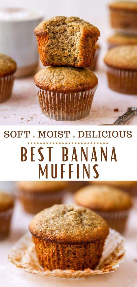 #HowToStayHealthyNutrition Uses For Bananas, Cinnamon Banana Muffins, Overripe Banana Recipes, Best Banana Muffins, Best Banana Muffin Recipe, Banana Cinnamon Muffins, Banana Muffin Recipe Easy, Moist Banana Muffins, Banana Bread Muffin Recipe