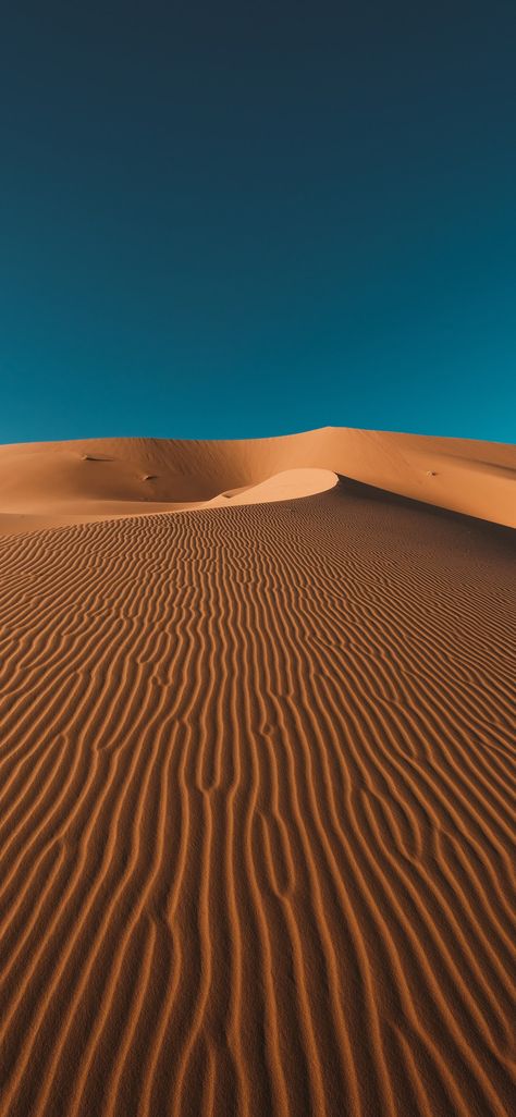 Sand Dunes | Depth Effect - Wallpapers Central Desert Landscape Photography, Sand Photography, Desert Aesthetic, Morocco Design, Desert Photography, Clear Blue Sky, In The Desert, Sand Dunes, Landscape Wallpaper