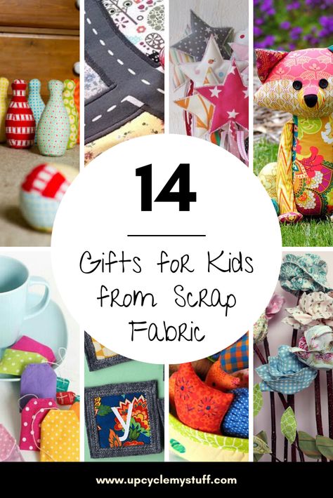 14 Ways to Upcycle Fabric Scraps as Gifts for Kids Scrap Fabric Toys, Scrap Fabric Crafts Handmade Gifts, Small Scrap Fabric Projects, Leftover Fabric Ideas, Fabric Toys Diy, Gifts For Grandchildren, Syprosjekter For Nybegynnere, Leftover Fabric Crafts, Fabric Bookmarks