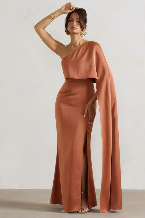 New In Dresses Women's Midi, Mini & Maxi Dresses – Club L London - USA Gold Wedding Guest Dresses, Asymmetric Cape, Midi Bridesmaid Dress, Club L London, Dark Dress, Leg Split, Black Dress Prom, Black Tie Gala, Casual Day Dresses