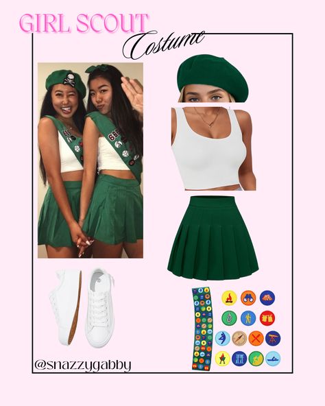 I just found the cutest girl scout Halloween costume to recreate!  #halloween #spooky #fall #costumes #halloweencostumes #diycostume #amazon #amazonfinds #dressup #girlscout Brownie Scout Costume, Girl Scout Halloween Costume College, Girl Scout Costume Women, Girl Scouts Costume, It Girl Halloween Costumes, Girl Scout Halloween Costume, Girl Scout Costume, Holloween Costumes, College Halloween Costumes