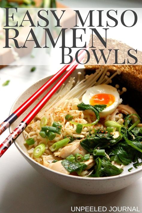 miso ramen recipe easy Miso Ramen Broth Recipe, Miso Ramen Broth, Ramen Broth Recipe, Homemade Chicken Ramen, Chicken Ramen Recipe, Ramen Toppings, Ramen Recipes Easy, Ramen Egg, Miso Chicken