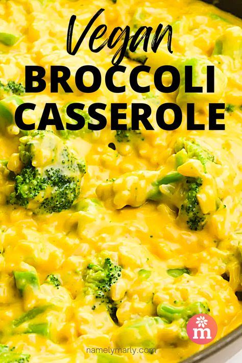 Vegan Broccoli Cheese Casserole, Vegan Broccoli Casserole Recipes, Vegan Broccoli Cheese Rice, Vegan Broccoli Mac And Cheese, Vegan Broccoli Rice Casserole, Dairy Free Broccoli Casserole, Vegan Vegetable Casserole, Broccoli Casserole Vegan, Easy Vegan Casserole Recipes