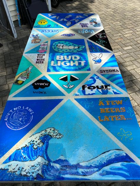 Bp Table, Drinking Table, Beer Pong Table Diy, Diy Beer Pong, Diy Beer Pong Table, Custom Beer Pong Tables, Beer Pong Table Designs, Alcohol Games, Diy Party Games