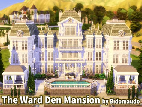 The Ward Den Mansion Basic Stretches, Celebrity Mansions, Lotes The Sims 4, House Outline, Big Mansions, Minecraft Mansion, One Storey House, Craftsman Farmhouse, Sims Building