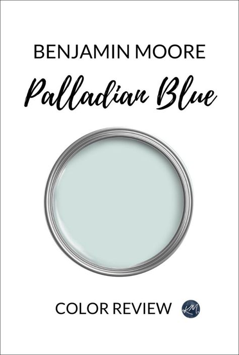 Benjamin Moore Palladian Blue HC-144: Paint Color Review - Kylie M Interiors Palladian Blue Benjamin Moore Ceiling, Benjamin Moore Palladian Blue Bathroom, Palladian Blue Bathroom, Benjamin Moore Palladian Blue, Blue Green Paint Colors, Blue Benjamin Moore, Palladian Blue Benjamin Moore, Benjamin Moore Bedroom, Blue Green Paint