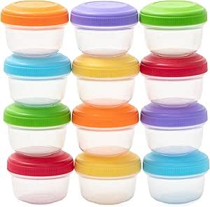 WeeSprout Baby Food Containers - Small 4 oz Containers with Lids, Leakproof & Airtight, Freezer Safe, Dishwasher Safe, Thick Food Grade Plastic, Set of 12 Baby Food Storage Containers + Color Options Batch Prepping, Plastic Containers With Lids, Small Plastic Containers, Baby Food Containers, Prep Food, Baby Food Storage, Baby Food Jars, Food Storage Container Set, Freezer Burn