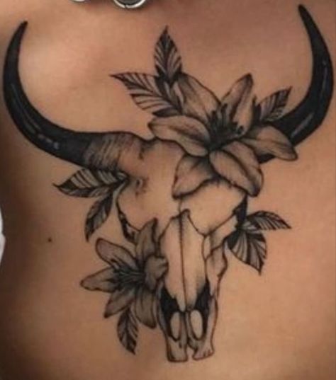 Tattoos For Your Child, Bull Tattoo, Tattoo With Flowers, Seshomaru Y Rin, Bull Tattoos, Getting A Tattoo, Angel Warrior, Wolf Tattoos, Black Ink Tattoos