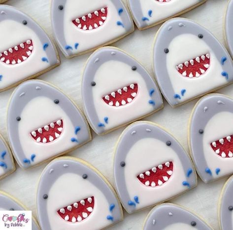 Birthday Pool Party, Shark Cookies, Have A Great Monday, Hello Monday, Pool Birthday Party, Animal Cookies, Cute Birthday Cakes, Shark Week, Birthday Cookies