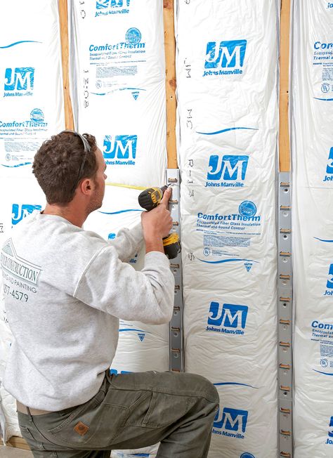 Insulating Exterior Walls Wall Insulation Diy, Internal Wall Insulation, House Insulation, Exterior Wall Insulation, Exterior Updates, Basement Insulation, Pantry Redo, Diy Insulation, External Wall Insulation