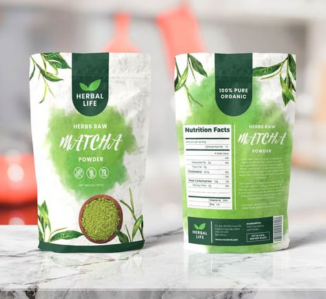 Herbal Food Pounch Bag Packaging Template AI, EPS, PSD Herbal Product Packaging, Tea Bag Packaging Design, Herbal Packaging, Nature Packaging, Tea Bag Packaging, Seeds Packaging, Coffee Label Design, Design Produk, Bubble Tea Menu