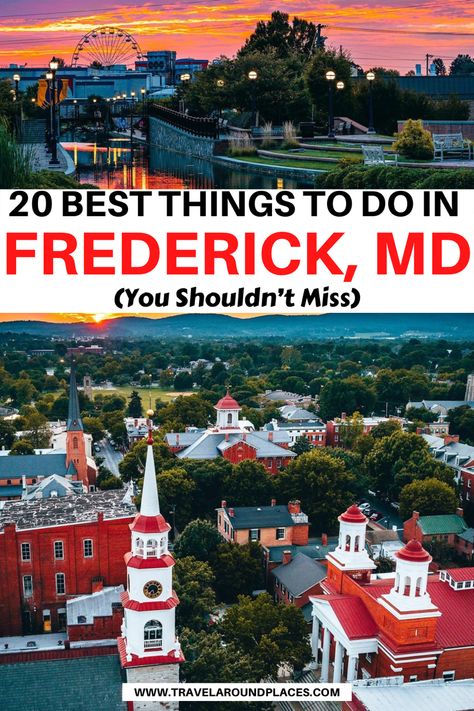 Frederick Maryland Things To Do, Frederick Md Downtown, Places To Visit In Maryland, Maryland Day Trips, Maryland Vacation, Urban Air, Adventure Ideas, Bucket List Family, Frederick Maryland