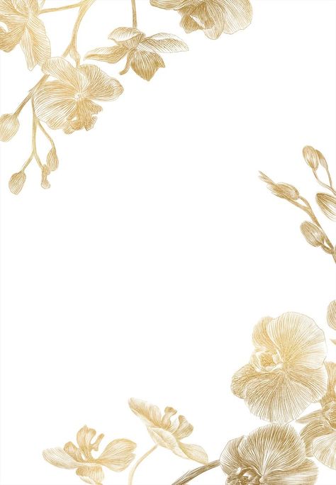 Orchid Wedding Invitations, Orchids Wedding, Wedding Invitation Background, Gold Orchid, Free Wedding Invitations, Flower Graphic Design, Orchid Wedding, Invitation Background, Gold Invitations