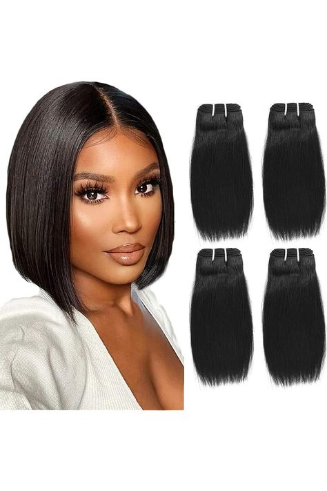 8 inch short hair bundles 9A Brazilian Straight Virgin Hair 4 Bundles Straight Hair 100% Unprocessed Straight Human Hair Bundles 50g/Pcs Natural color (8&#34;8&#34;8&#34;8&#34;) Straight Human Hair Bundles, Human Hair Bundles, Straight Human Hair, Womens Wigs, Hair Bundles, Straight Hair, Virgin Hair, Natural Color, Straight Hairstyles