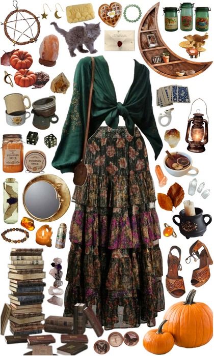 ~Autumn Witch Outfit | ShopLook Cottagecore Witch Outfit, Hippie Witch Outfits, Art Teacher Outfit, Art Teacher Aesthetic, 1970 Outfits, Witch Outfits, Art Teacher Outfits, Hippie Fits, Vintage Outfit Inspiration