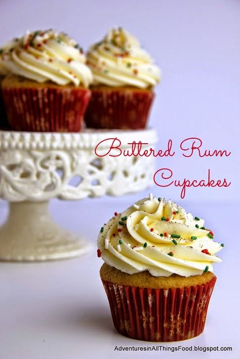 Alcohol Cupcakes Recipes, Butter Rum Muffins, Boozy Cupcakes Recipes, Rum Cupcakes, Boozy Cupcakes, Butter Rum, Buttered Rum, Alcoholic Desserts, Hot Buttered Rum