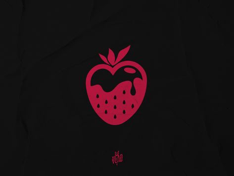 Juicy Logo Design, Strawberry Logo Design, Ice Cream Logo Design, Strawberry Logo, Dr Logo, Ice Cream Logo, Black Strawberry, Strawberry Cookies, U Kiss