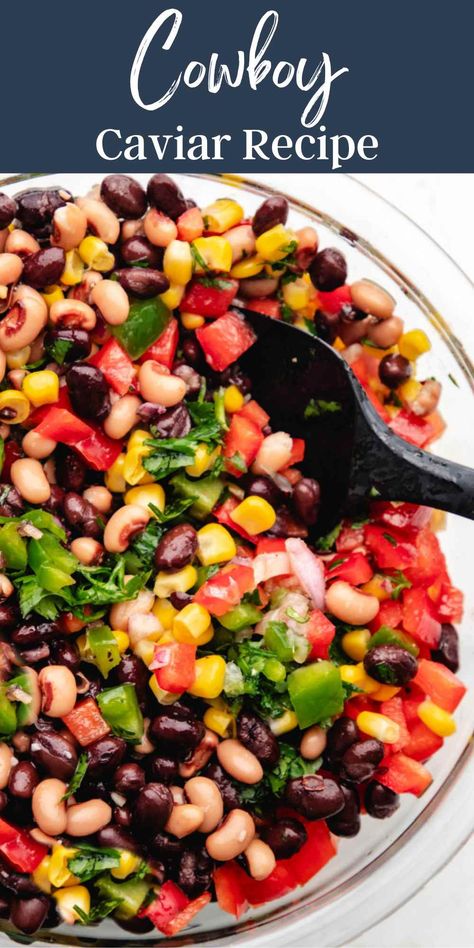 Cowboy Caviar - I Heart Eating Vegan Bean Dip, Cowboy Dip, Easy Cowboy Caviar, Healthy Bean Dip, Texas Caviar Recipe, Cowboy Caviar Recipe, Bacon Cracker, Bean Salads, Vegan Bean