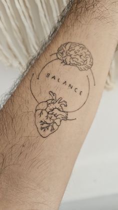 Mind Over Body Tattoo, Heart And Mind Balance Tattoo, Mind Over Heart Tattoo, Mind Body Connection Tattoo, Open Your Mind Tattoo, Balance Heart And Brain Tattoo, Open Minded Tattoo, Heart And Brain Scale Tattoo, Mind Body Soul Tattoo