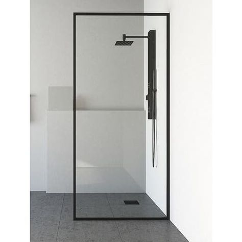 Shower Frame, Black Shower, Frameless Shower, Backyard Retreat, Apartment Style, Main Bathroom, Shower Screen, Black Bathroom, Top Freezer Refrigerator