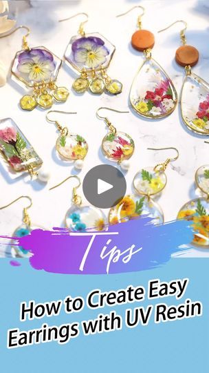 4K views · 238 reactions | How to Make UV Resin Earrings Easily? | 🤩Curious about how to create easy earrings with UV resin? Let's Resin is here to bring you detailed tutorials, step by step! ✅The resin supplies you need... | By Let's Resin | Hello, everyone. This is a detailed video tutorial for making dried flower earrings and I'd like to share some details of the crafting process with you. Let's enjoy the joy of crafting together. If you're interested, please check out our website's blog page. Where there are detailed written and audio explanations that will definitely help you. Uv Resin Earrings, Easy Earrings, Resin Jewlery, Dried Flower Earrings, Earring Video, Resin Jewelry Diy, Resin Supplies, Diy Resin Art, Diy Resin