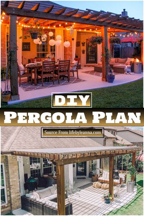 Diy Pergola Plans, Pallet Pergola, Covered Pergola Patio, Covered Patio Plans, Diy Patio Cover, Designing A Garden, Garden From Scratch, Free Standing Pergola, Pergola Plans Design