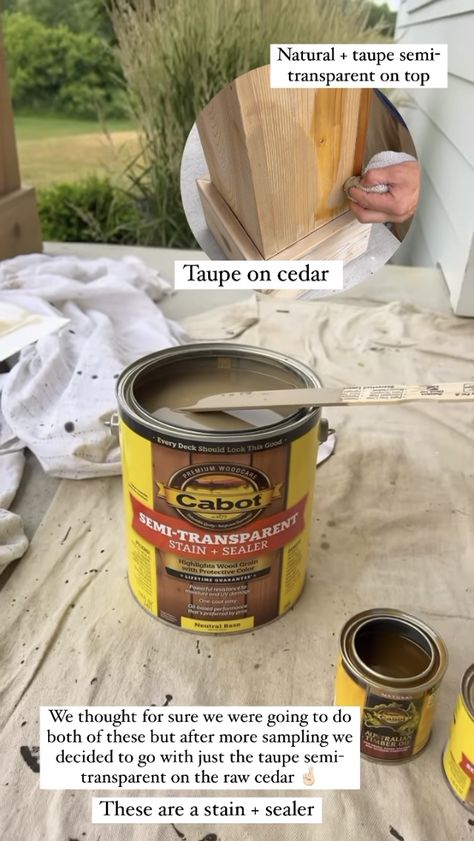 Cabot Stain, Farmhouse Exterior Paint Colors, Composite Siding, Cedar Stain, Farmhouse Ideas, Wood Finishes, Grey Stain, Farmhouse Exterior, Exterior Paint Colors