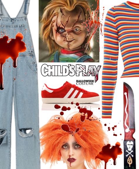 Halloween Costume Chucky, Chucky Outfit, Scary Chucky, Scary Couples Costumes, Casey Becker, Chucky Halloween Costume, Chucky Halloween, Chucky Costume, Cute Couple Halloween Costumes