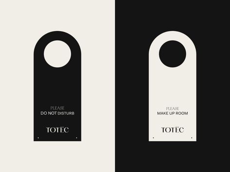 Totec Hotel Door Hanger Design by Outer Studio on Dribbble Hotel Door Hanger, Door Hanger Design, Hotel Card, Hotel Door, Hotel Room Design, Hanger Design, Vi Design, Web Design Studio, Makeup Rooms