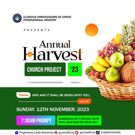 Annual Harvest Banner Design, Harvest Thanksgiving Flyer Design, Harvest Banner Design, Church Harvest Flyer Design, Annual Harvest Flyer, Harvest Flyer Design, Harvest Church, Church Banners Designs, Wedding Couple Cartoon