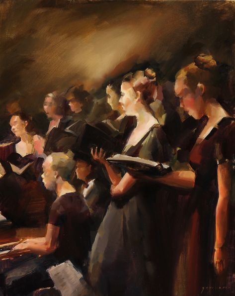 Choir Girls by Georgesse Gomez on Artfully Walls Choir Conductor, Unique Framing, Choir Director, Dress Rehearsal, Church Choir, Artfully Walls, Artist Wall, Performing Arts Center, Christian School