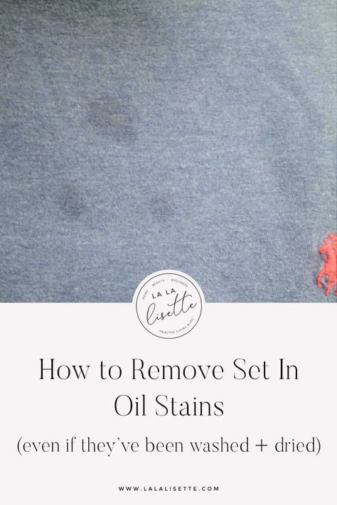 This oil stain removal method really works! How to Get Oil Stains Out of Clothes even if they've been washed and dried #oilstain #oilstainremoval #greasespot #laundrytips #laundrystains Laundry Symbols Printable, Clean Baking Pans, Remove Oil Stains, Deep Cleaning Hacks, Cleaning Painted Walls, Laundry Stains, Oil Stain, Deep Cleaning Tips, Grease Stains