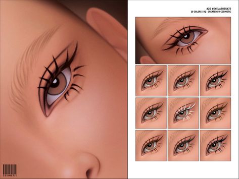 The Sims Resource - Maxis Match 2D Eyelashes N72 Sims4 Cc Maxis Match Eyelashes, Sims 4cc Eyelashes, Ts4 Eyes, Sims4 Makeup, 30s Makeup, Sims 4 Makeup, Cc Makeup, Sims 4 Decades Challenge, Makeup Cc