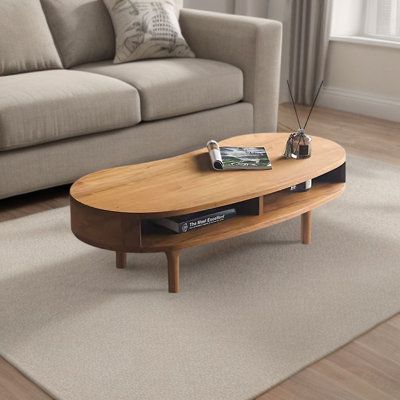 The overall selection of high-quality pure solid wood, the material is tough and stable, the texture is natural and beautiful EXCEEB | EXCEEB Solid Wood Four Leg Coffee Table w / Storage 14.5 H x 47.2 W x 23.6 D in Wood in Brown | 23.6" L x 47.2" W x 14.5" H | Wayfair Unique Wooden Coffee Table, Wayfair Coffee Table, Aesthetic Center Table, Midcentury Modern Coffee Table, Wooden Center Table, Cool Coffee Table, Grey Wood Coffee Table, Wood Coffee Table Design, Apartment Livingroom