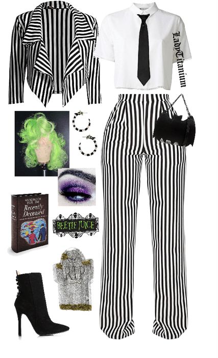 Diy Beetlejuice, Beetlejuice Halloween Costume, Beetlejuice Costume, Beetlejuice Halloween, Halloween Coustumes, Holloween Costume, Mode Tips, Diy Kostüm, Trendy Halloween Costumes