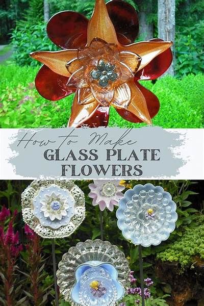 Glass Plate Flowers - Upcycling Dishes to Make Glass Garden Art! - Thrifty NW Mom Glass Garden Flowers Diy, Recycled Flowers, Plate Flowers Garden, Glassware Garden Art, Yard Art Crafts, Glass Bird Feeders, Glassware Crafts, Dishes To Make, Unique Garden Art