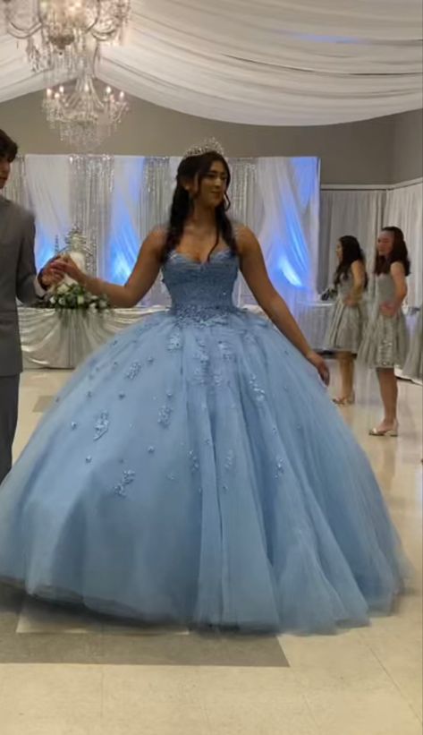 Sky Blue Sweet 16 Dress, Cinderella Sweet Sixteen Dress, Poofy Sweet 16 Dresses, Chambelanes Outfits Quinceanera Navy Blue, Cinderella Sweet 16 Dress, Quinceanera Dresses Cinderella, Quncie Dresses Light Blue, Blue Princess Quinceanera Dress For Prom Season, Quince Dance Outfits