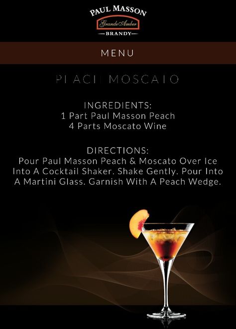 Peach Moscato  (Paul Masson) Peach Paul Masson Mixed Drinks, Paul Mason Mixed Drinks, Paul Masson Recipes Drinks, Peach Moscato, Brandy Recipe, Mommy Juice, Peach Drinks, Moscato Wine, Recipes Drinks