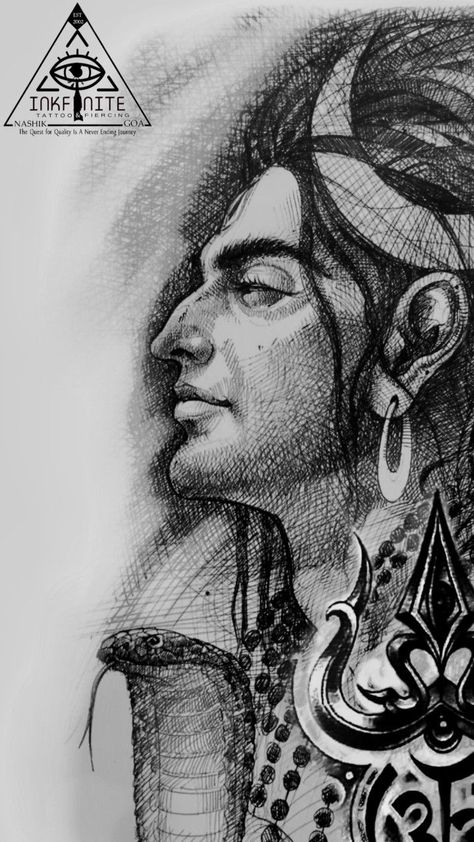 Lord Shiva Sketch Creative, Harley Quinn Drawing Sketches, Sketch Of God, Leaf Pencil Drawing, Lord Shiva Drawing, Unique Sketches, Lord Shiva Tattoo, Lord Shiva Sketch, Shiva Sketch