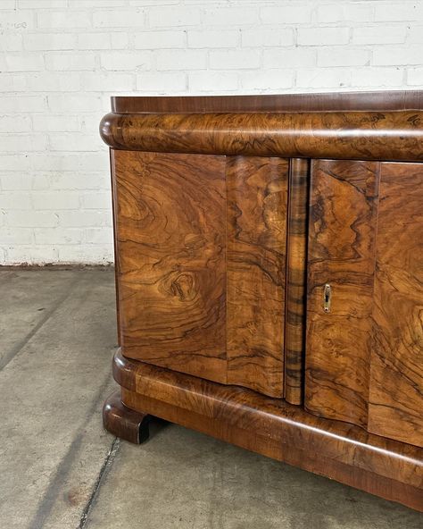 SOLD Walnut Burl Wood Credenza Price: 2400 Dimensions: W45 D22 H35.5 Wood Credenza, Walnut Burl, Burl Wood, Burled Wood, Credenza, Walnut, Wood