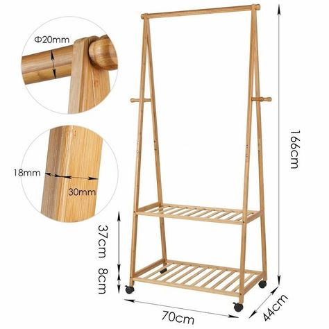 Bamboo Clothes Rack, Wood Clothing Rack, Folding Wardrobe, Hanging Clothes Rail, Bamboo Clothes, Diy Clothes Rack, Garment Rack, Hat Rack, Garment Racks