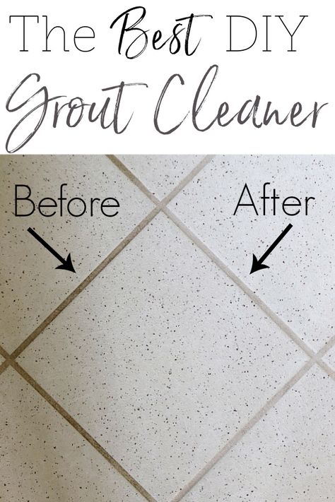 Learn how to clean grout with this DIY Grout Cleaner. It cleans and whitens the dirtiest grout lines with hardly any effort. You only need two ingredients; and you probably have them on hand. Diy Grout Cleaner, How To Clean Grout, Diy Grout, Clean Grout, Lavender Laundry, Simple Organization, Home Cleaning Hacks, Home Tips And Tricks, Two Ingredient