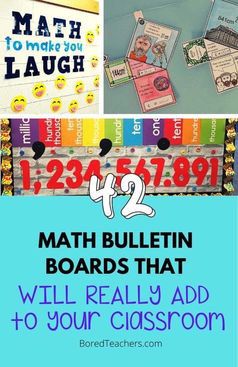 42 Amazing Math Bulletin Board Ideas For Your Classroom Math Bulletin Boards Elementary, Math Bulletin Boards Middle School, Maths Classroom Displays, Middle School Bulletin Boards, Elementary Bulletin Boards, Math Bulletin Boards, High School Math Classroom, Math Wall, Elementary Math Classroom