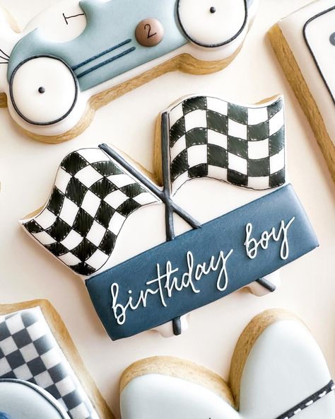 Two fast 🏎️ Racing car transfer sheet can be found on my website! I used them for two designs in this set 🩵 . . . Inspo from this set came from @sarahscookiejar and @bestbitecookieco ! . . . . . . . . . . . #racecarcookies #boycookies #boybirthdaytheme #decoratedsugarcookies #dallascustomcookies #royalicingtransfers Retro Two Fast Birthday, Race Car Themed Cookies, Fast One Cookies Birthday, 2 Fast Birthday Cookies, 2 Fast Cookies, Two Fast Cookies Birthday, Race Car Cake Pops, Two Fast Birthday Food, Two Fast Cookies