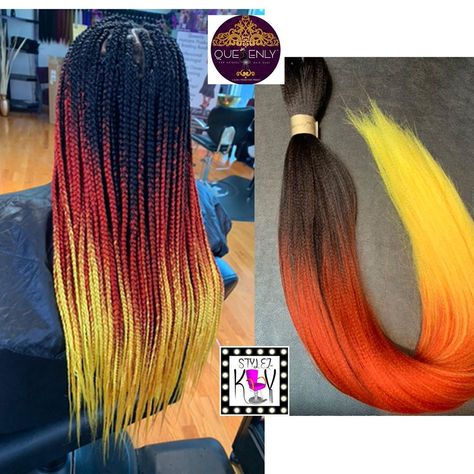 Master Braider & Instructor on Instagram: “We need more Sunny Dayz 🔥🌞 With Ombre Sunset Braiding Bundles from @QueenlyHairCare  .  When @StylezByKey meets @QueenlyHairCare magic…” Braided Hair With Color, Sunset Braids, Hair With Color, Braided Hair, Lace Wigs, We Need, Braided Hairstyles, Sunnies, Hair Wrap